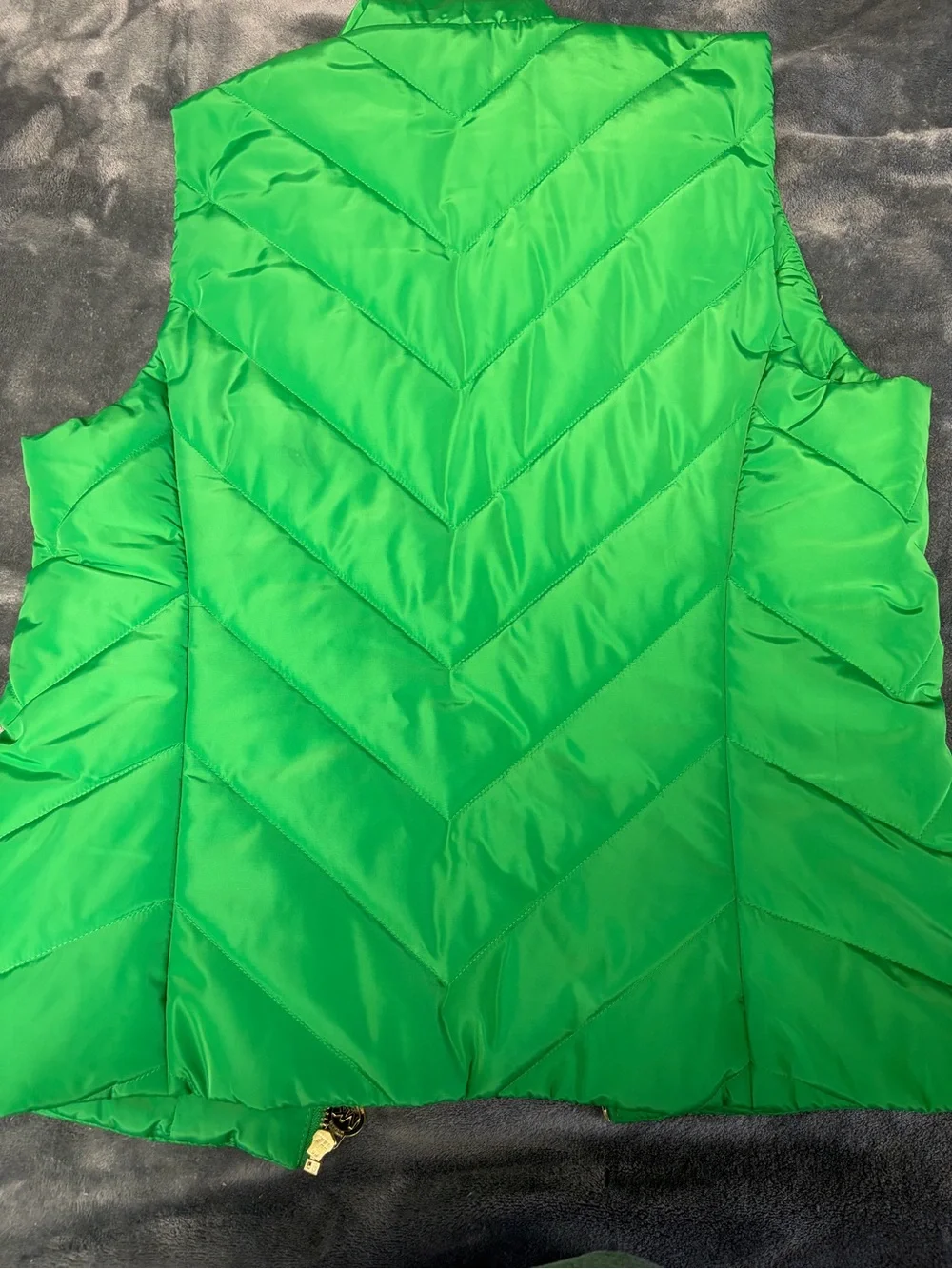 Michael Kors Bright Green Quilted Sleeveless Puffer Vest